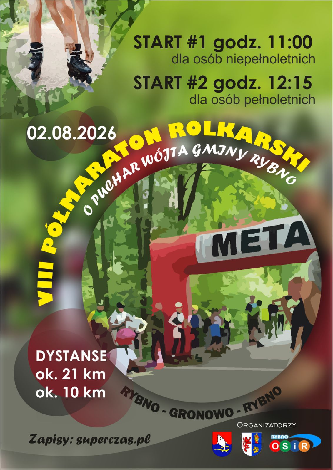 VIII PÓŁMARATON ROLKARSKI O PUCHAR WÓJTA GMINY RYBNO 02.08.2026r.